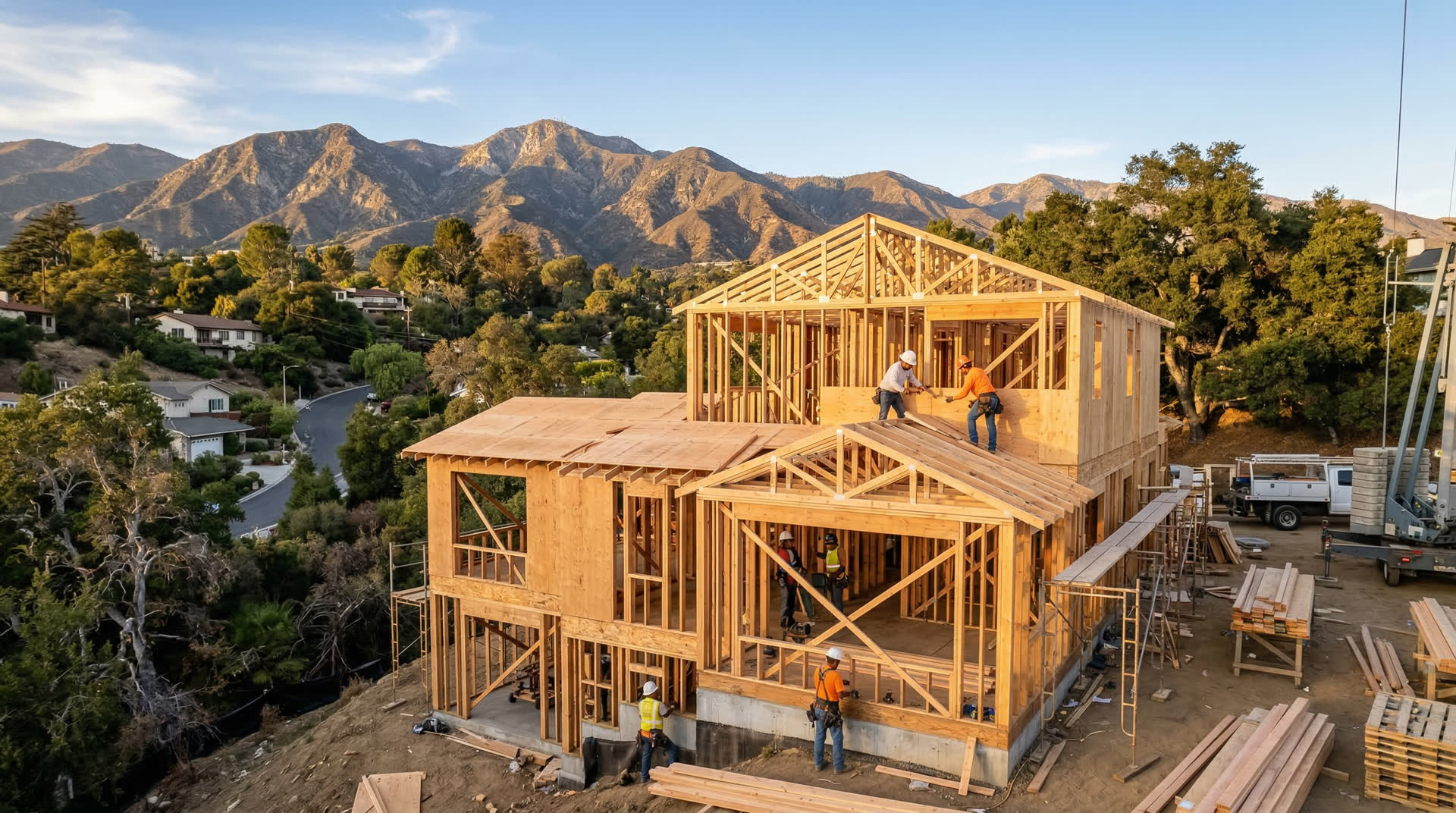 Home being rebuilt in Altadena after the Eaton Fire