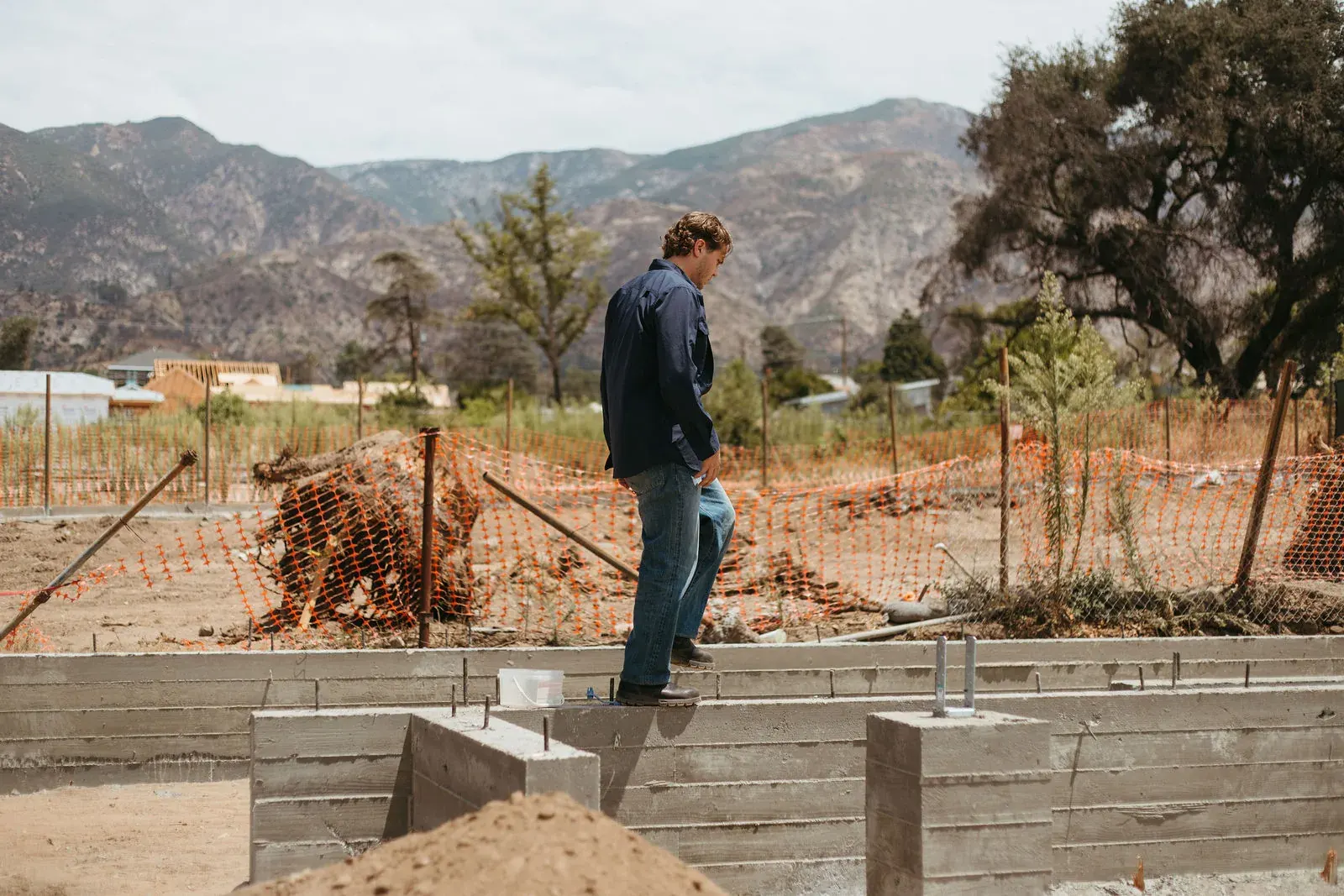 Simon walking a new foundation in Altadena