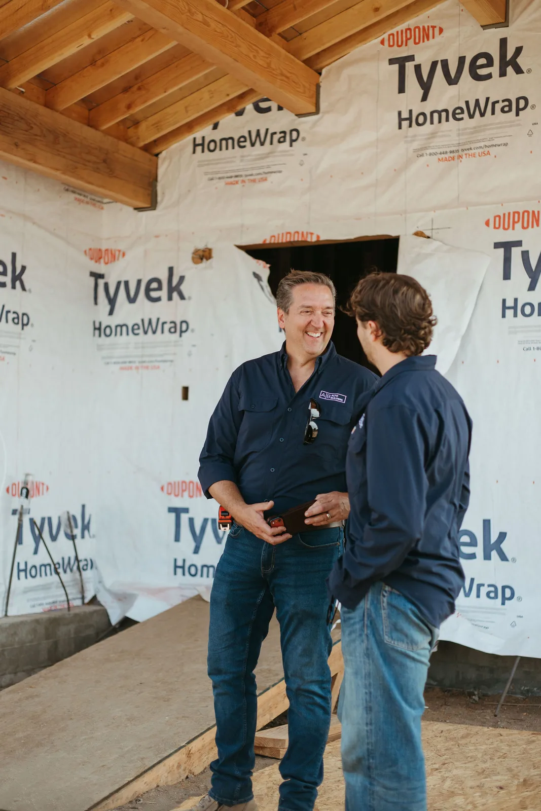 Paul and Simon Manfredi on site at an Altadena rebuild