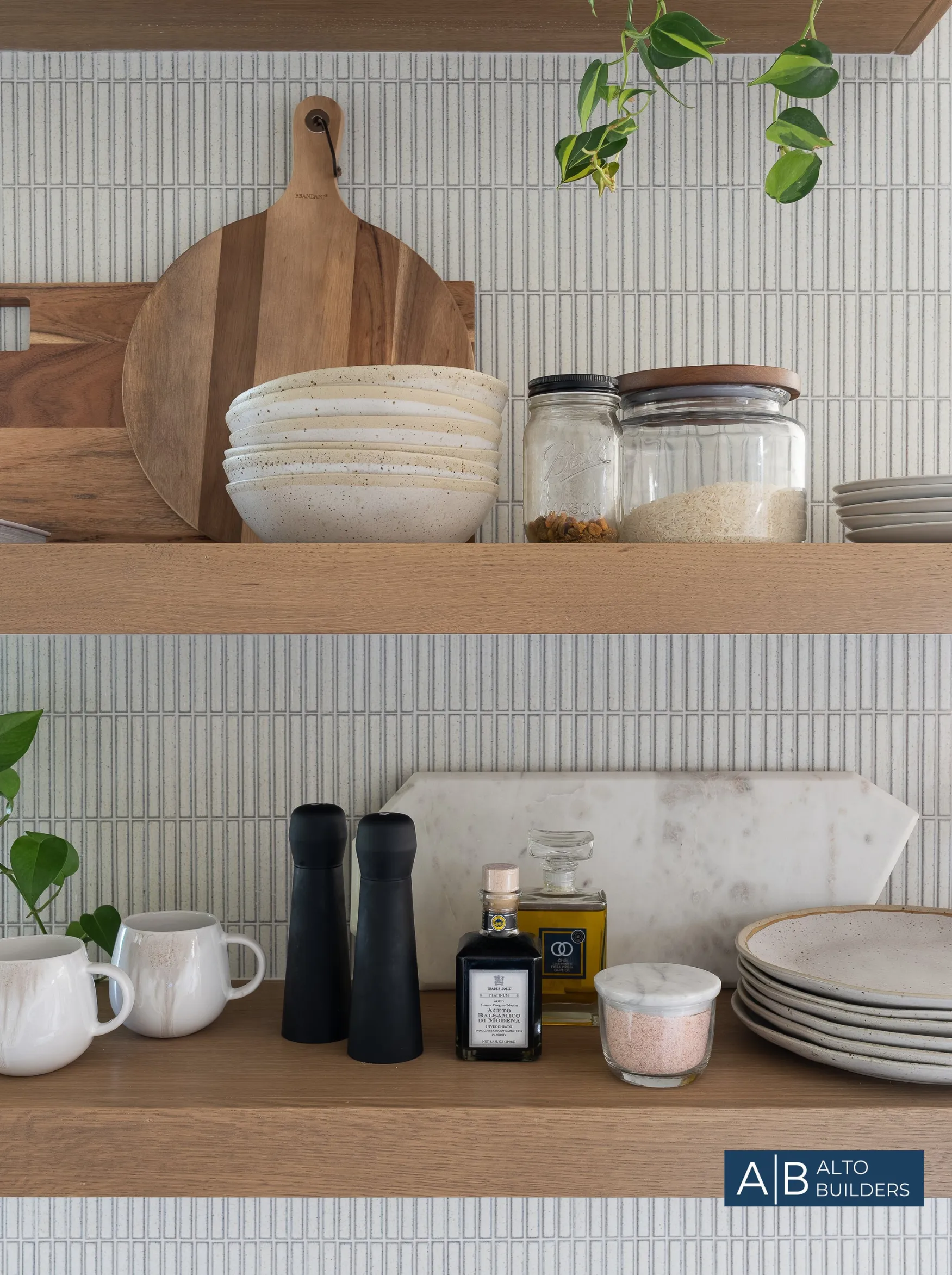 Silver Lake Contemporary Kitchen – Built-in Pantry with Glass Doors